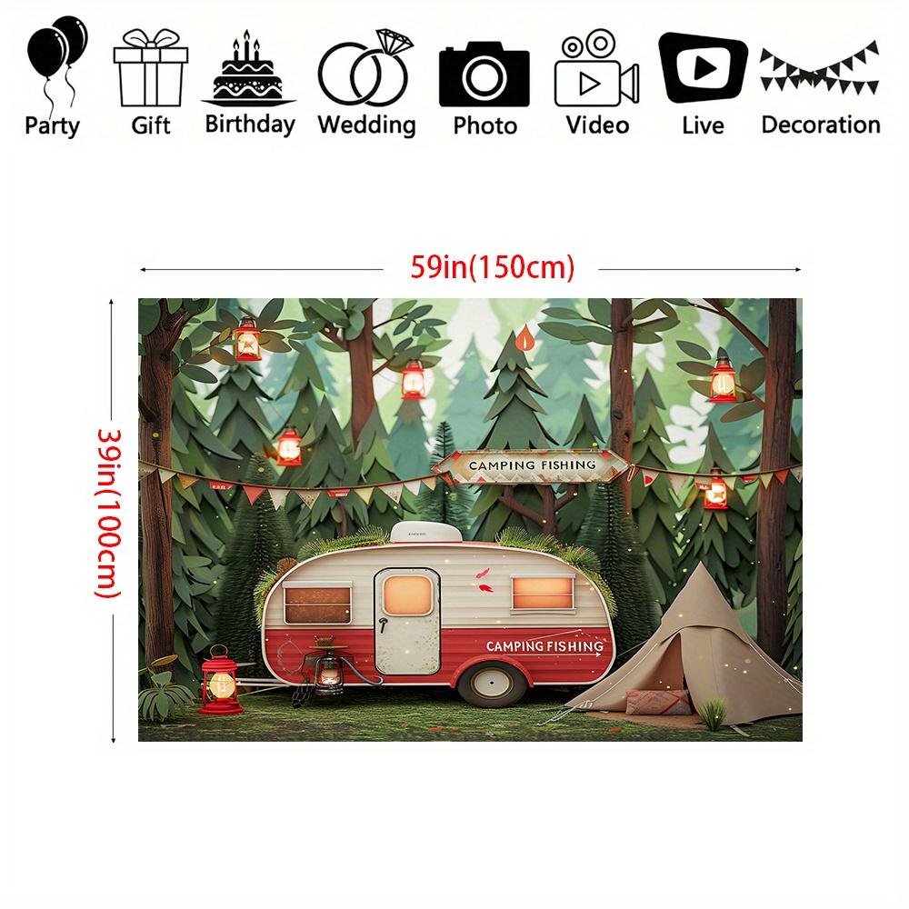 Polyester Jungle camping theme - đánh giá và giá Outdoor Adventure Birthday Party