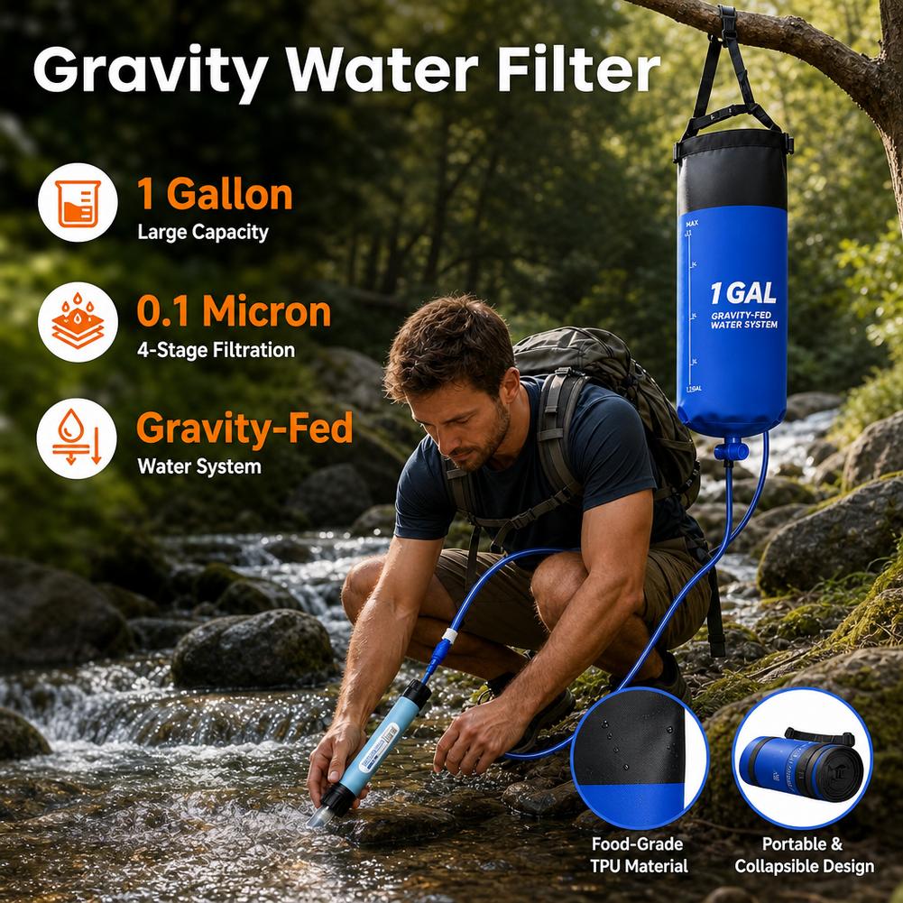 1 Gal Gravity Water Filter Bag - đánh giá và giá Outdoor Adventure Backpack